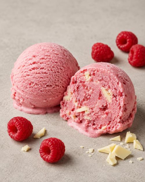 Gelato Lampone e Cioccolato Bianco