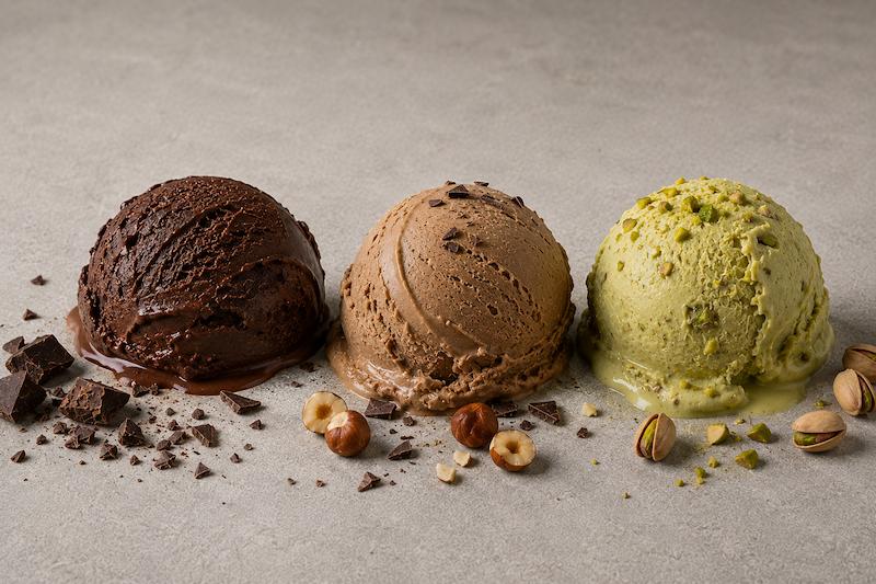 Gelato artigianale al cioccolato e pistacchio